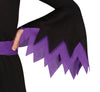 GP78257 – Hexen Halloween Kleid Lila Schwarz Hut – Größe: 98/104, 110/116, 128/134, 140/146 – Farbe: Schwarz