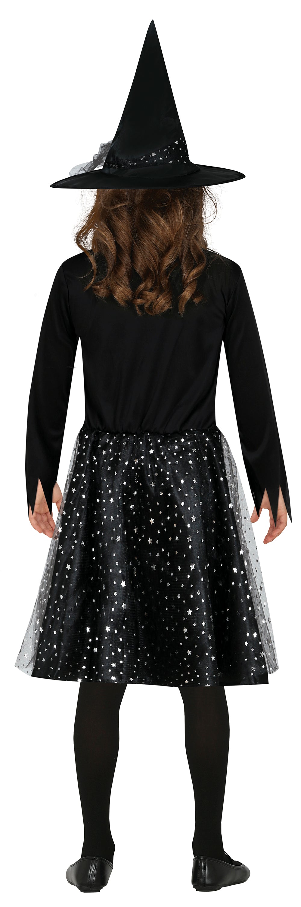GP78267 – Hexen Kostüm Hut Kleid Gürtel – Größe: 98/104, 110/116, 128/134, 140/146 – Farbe: Schwarz