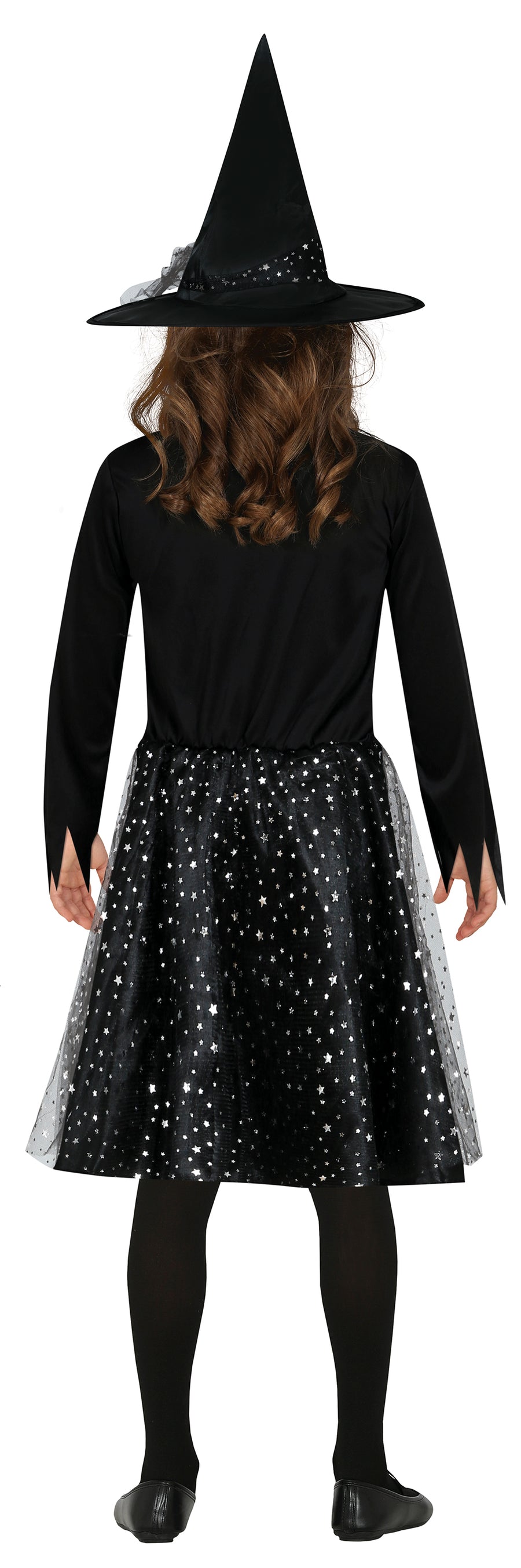 GP78267 – Hexen Kostüm Hut Kleid Gürtel – Größe: 98/104, 110/116, 128/134, 140/146 – Farbe: Schwarz, Ansicht 2