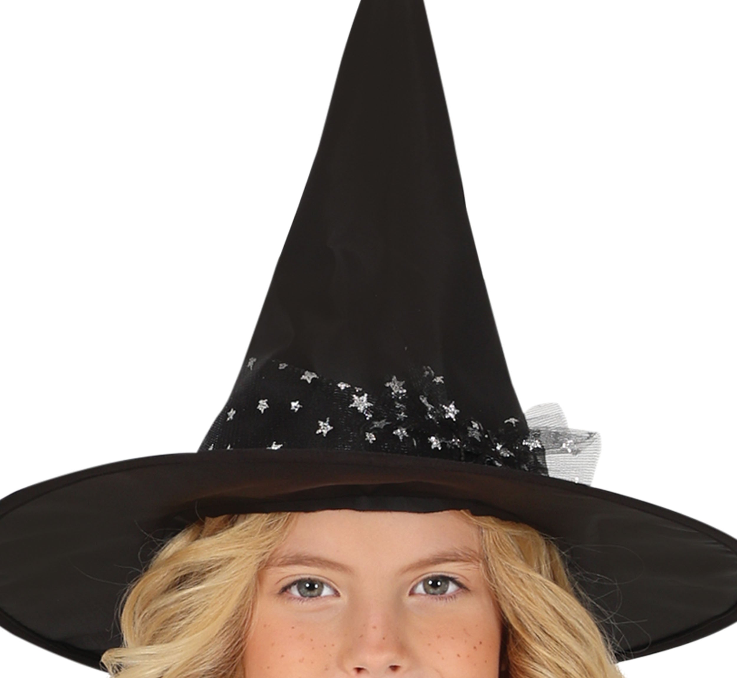 GP78267 – Hexen Kostüm Hut Kleid Gürtel – Größe: 98/104, 110/116, 128/134, 140/146 – Farbe: Schwarz