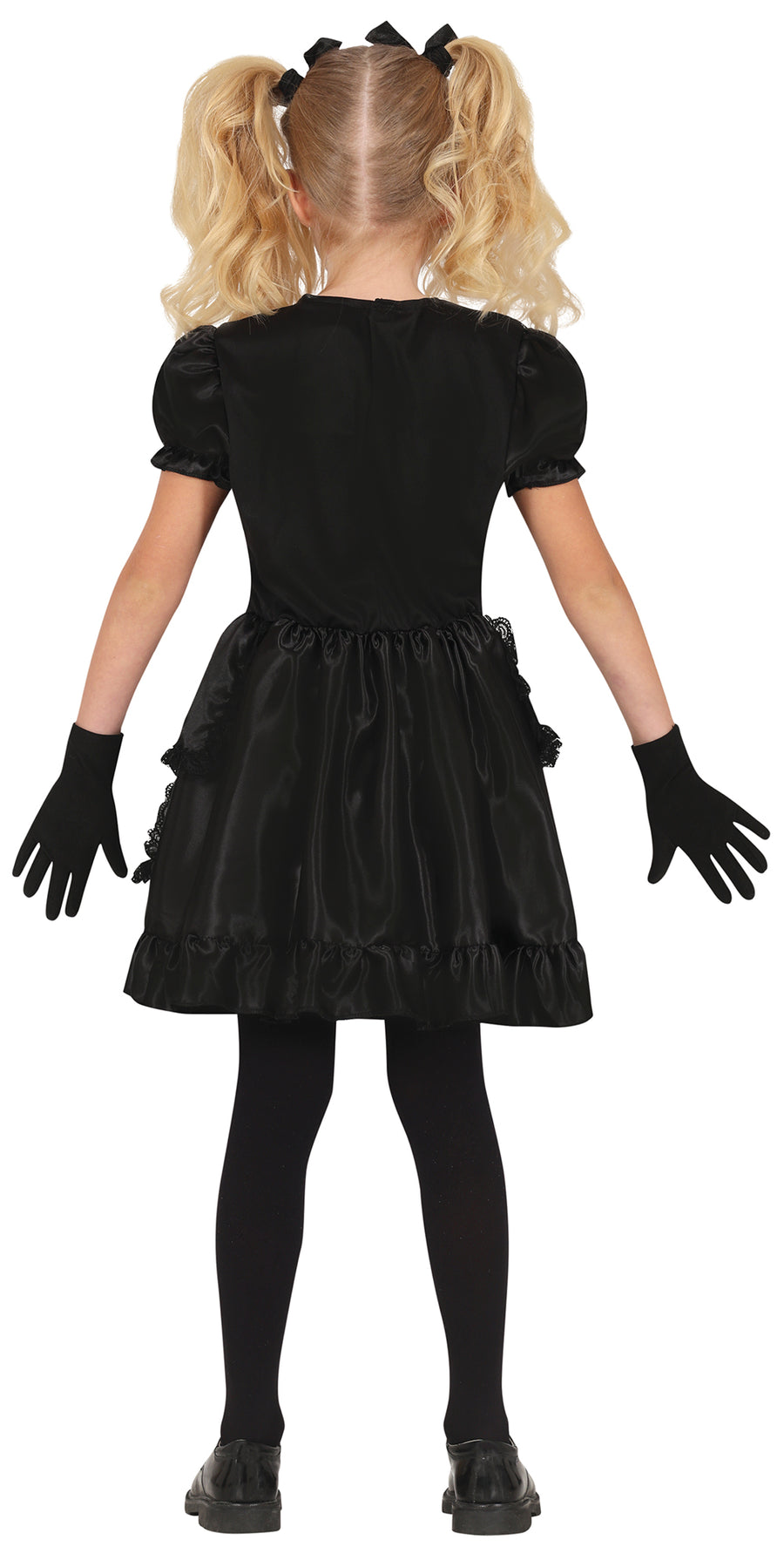 GP78271 – Halloween Porzellanpuppe Kostüm Gruselige – Größe: 98/104, 110/116, 128/134, 140/146 – Farbe: Schwarz, Ansicht 2