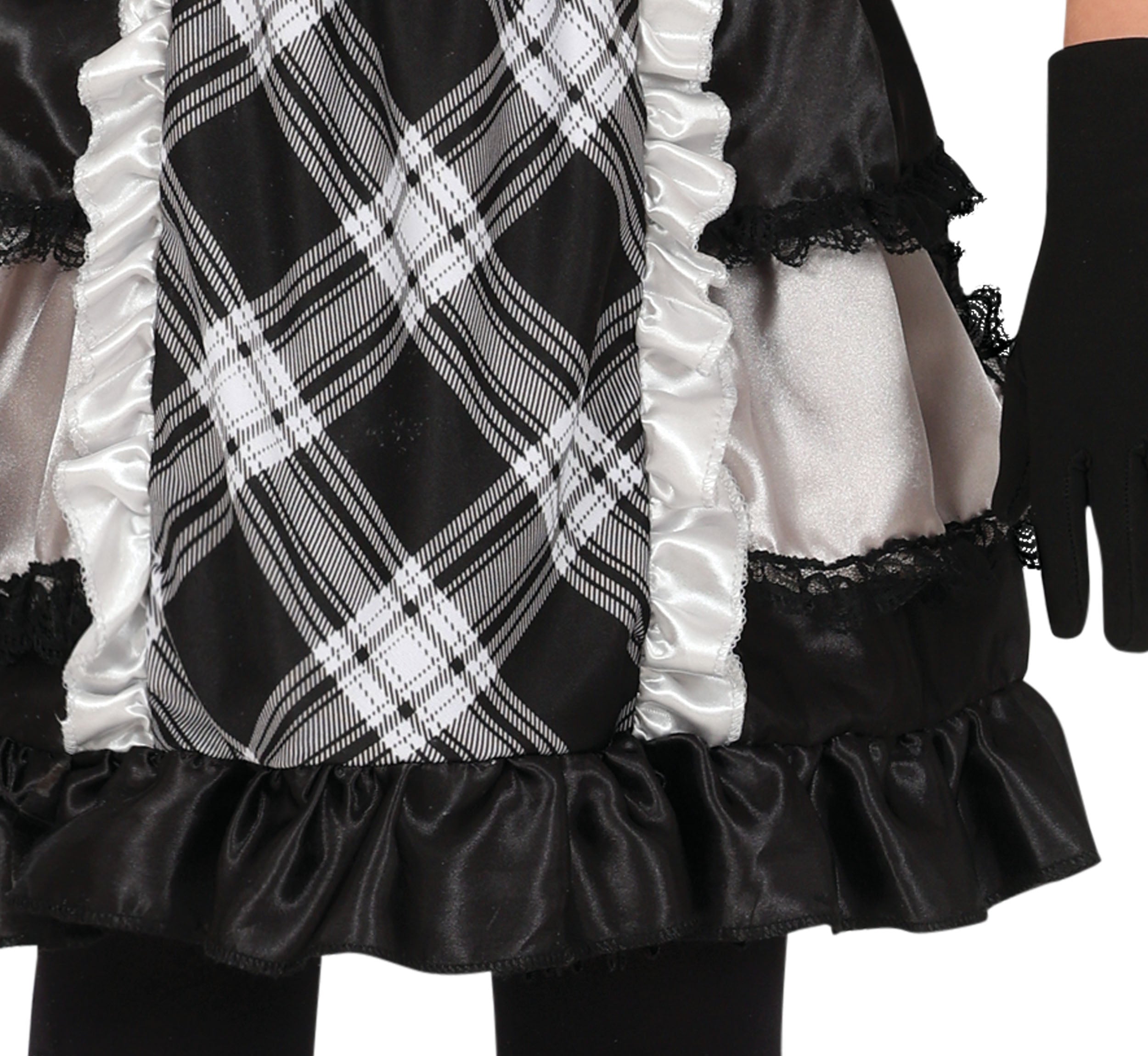 GP78271 – Halloween Porzellanpuppe Kostüm Gruselige – Größe: 98/104, 110/116, 128/134, 140/146 – Farbe: Schwarz