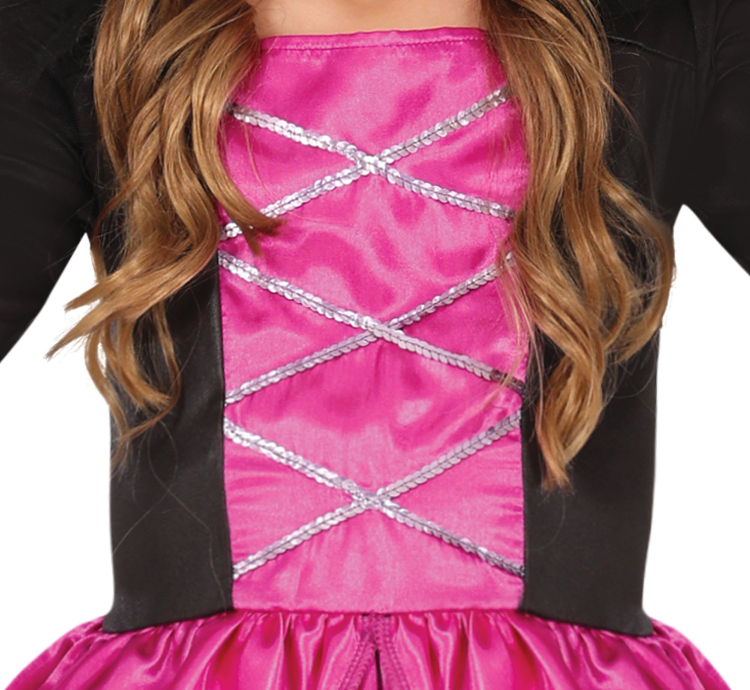 GP78282 – Märchenkönigin Kleid Pink Schwarz – Größe: 98/104, 110/116, 128/134, 140/146 – Farbe: Lila