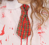 GP78286 – Zombie Halloween Schuloutfit Gruselig – Größe: 110/116, 128/134, 140/146 – Farbe: Weiß