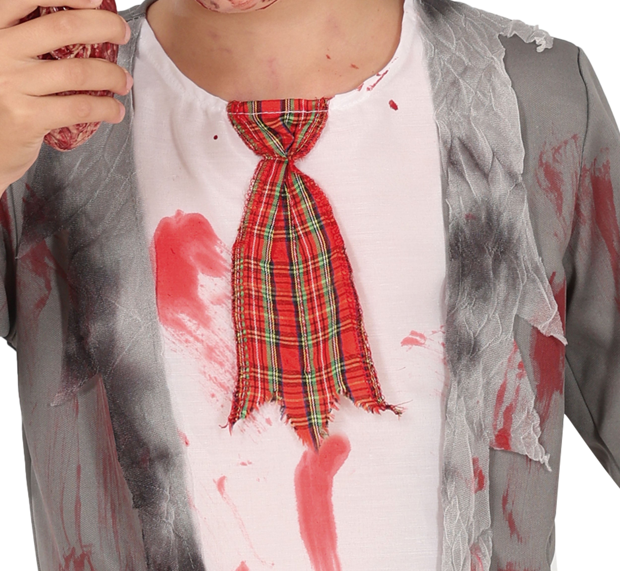GP78289 – Zombie Horror Halloween Outfit Kostüm – Größe: 110/116, 128/134, 140/146 – Farbe: Grau