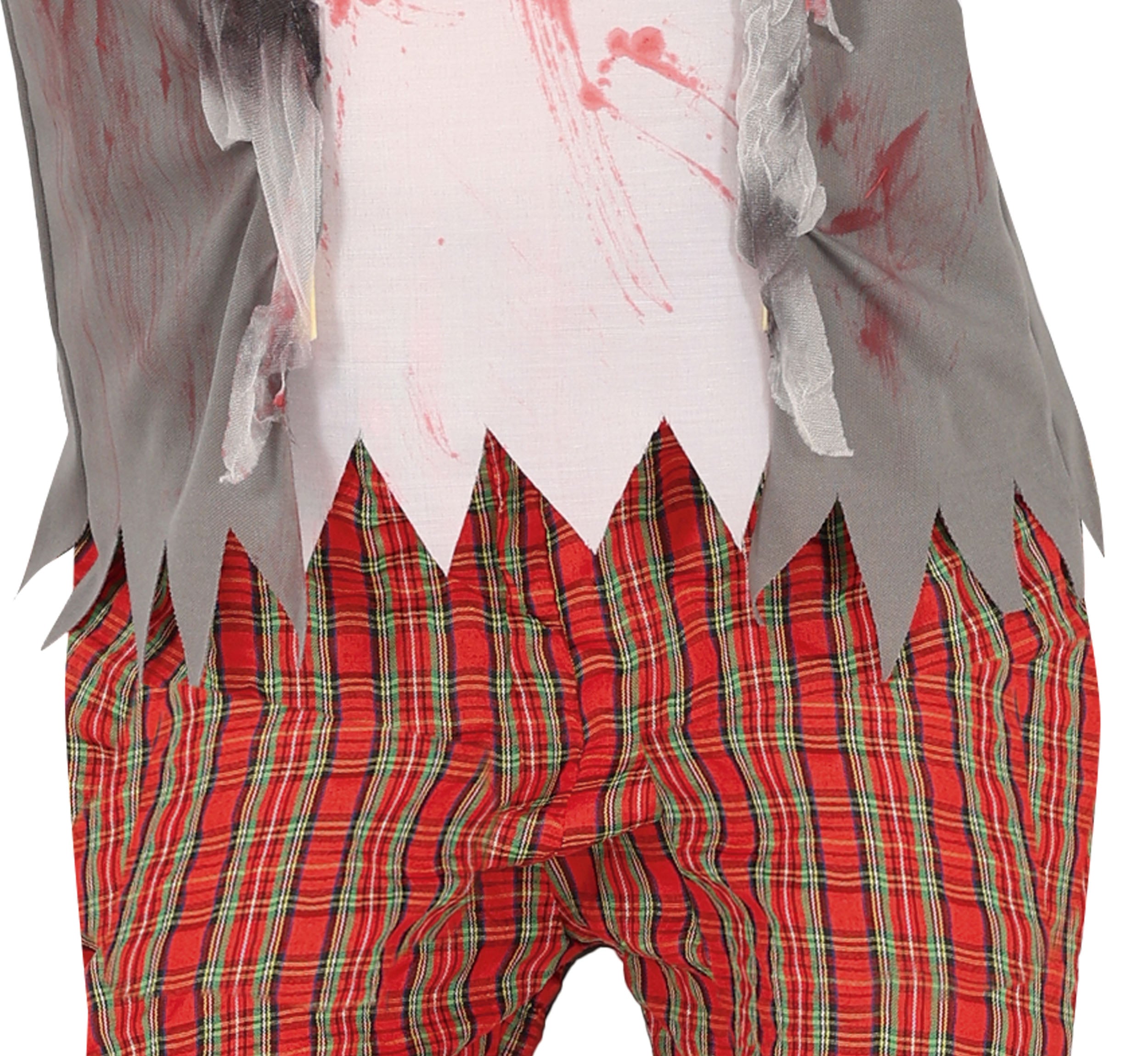 GP78289 – Zombie Horror Halloween Outfit Kostüm – Größe: 110/116, 128/134, 140/146 – Farbe: Grau