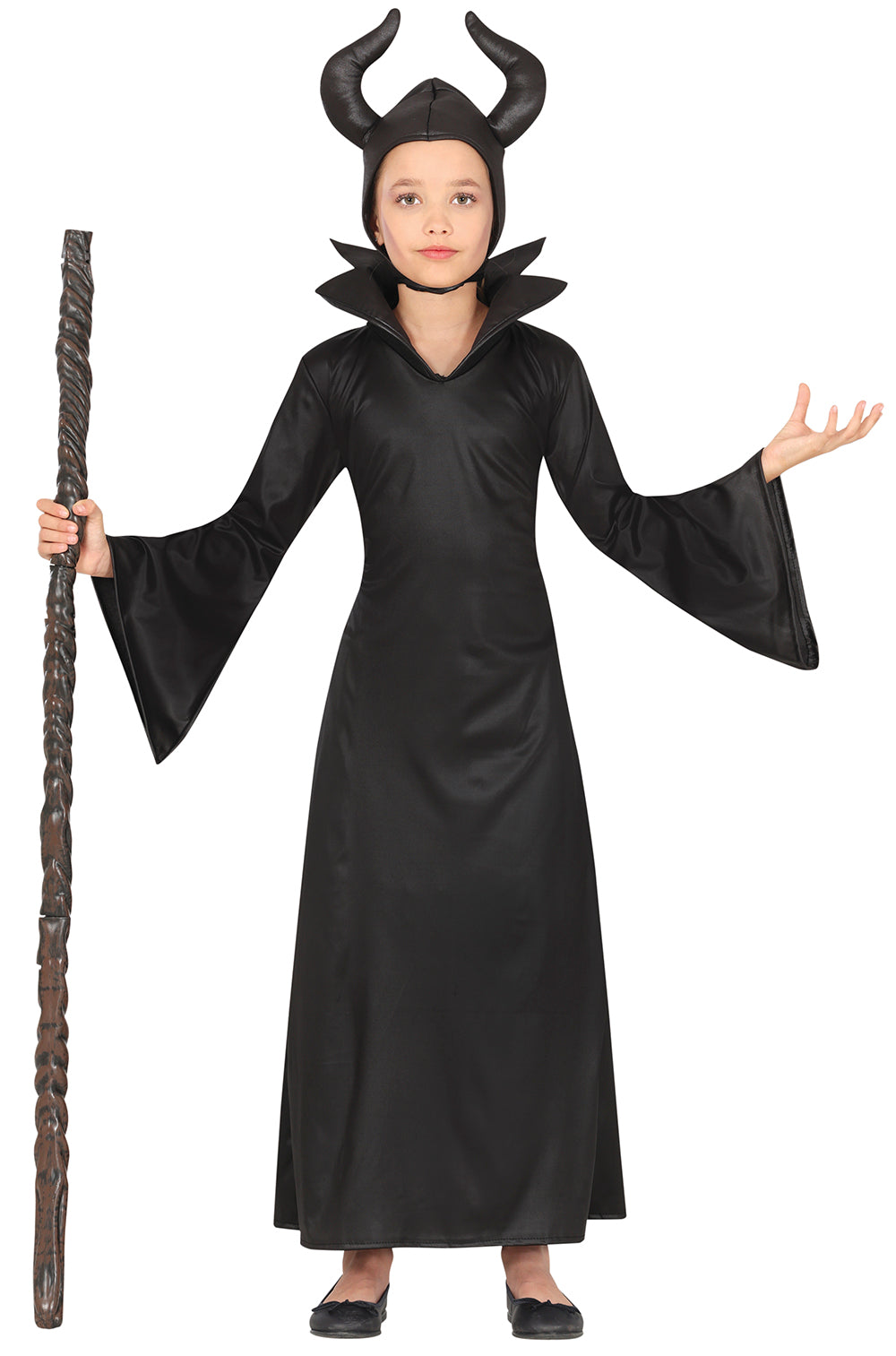 GP78292 – Halloween Hexe Dunkle Magie Kostüm – Größe: 98/104, 110/116, 128/134, 140/146 – Farbe: Schwarz