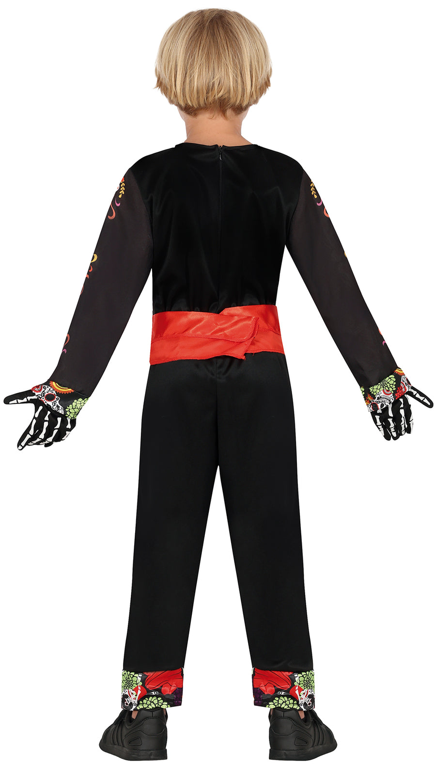 GP78303 – Skelett Fiesta Mexiko Halloween Kostüm – Größe: 98/104, 110/116, 128/134, 140/146 – Farbe: Schwarz, Ansicht 2
