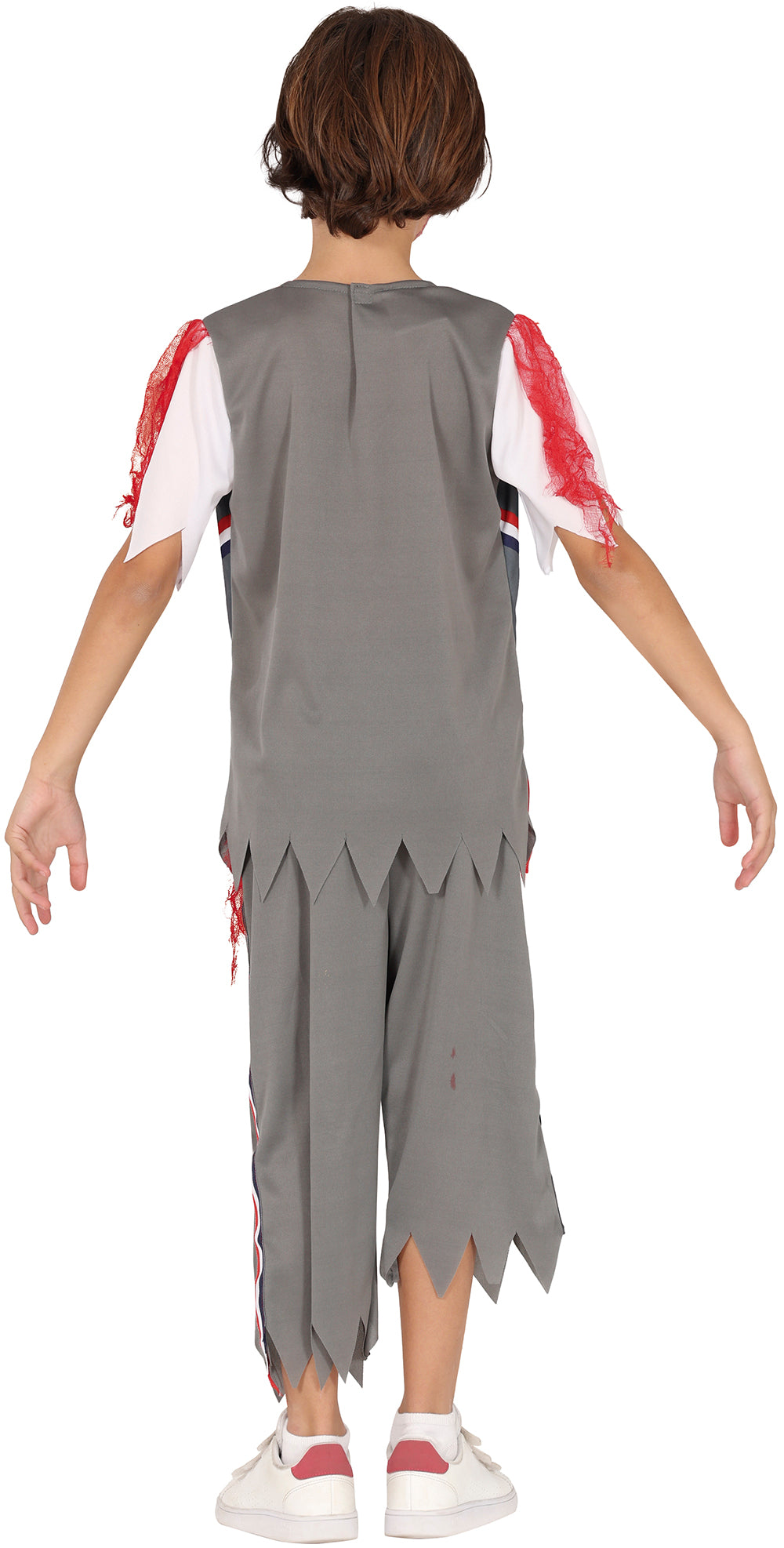 GP78307 – Zombie Halloween Kostüm Kinder Blutig Rot – Größe: 110/116, 128/134, 140/146 – Farbe: Grau