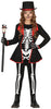 GP78319 – Skelett Halloween Kostüm Eleganter Zylinder – Größe: 98/104, 110/116, 128/134, 140/146 – Farbe: Schwarz