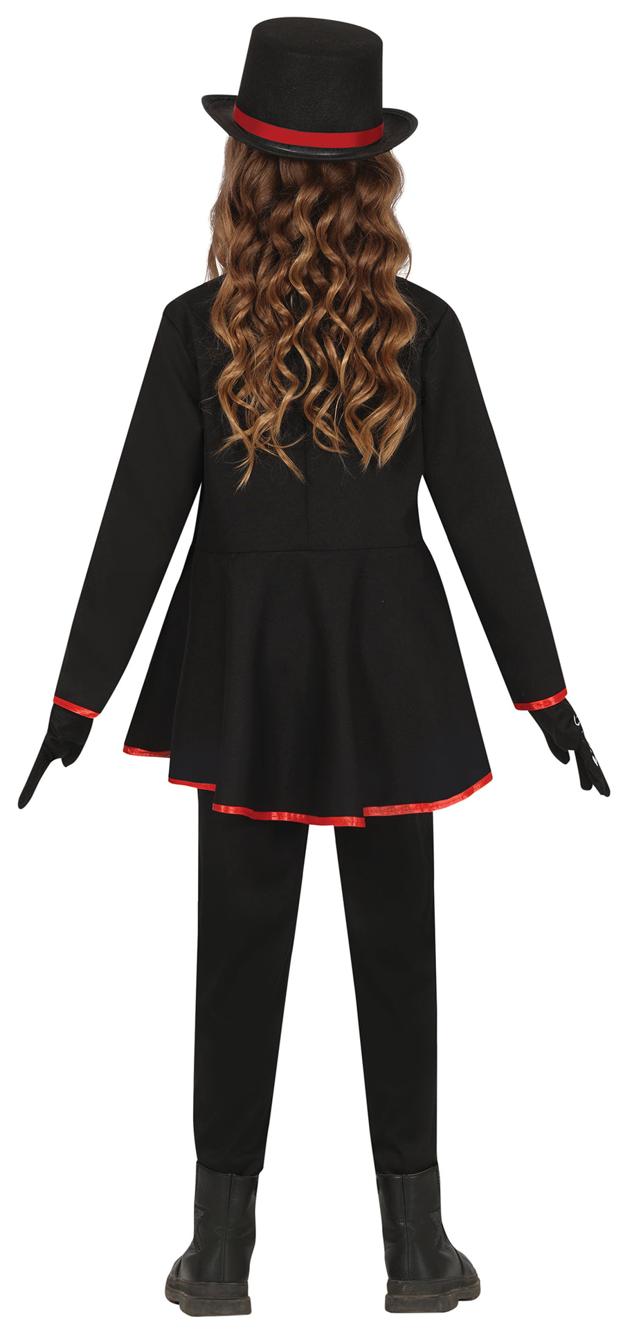 GP78319 – Skelett Halloween Kostüm Eleganter Zylinder – Größe: 98/104, 110/116, 128/134, 140/146 – Farbe: Schwarz, Ansicht 2