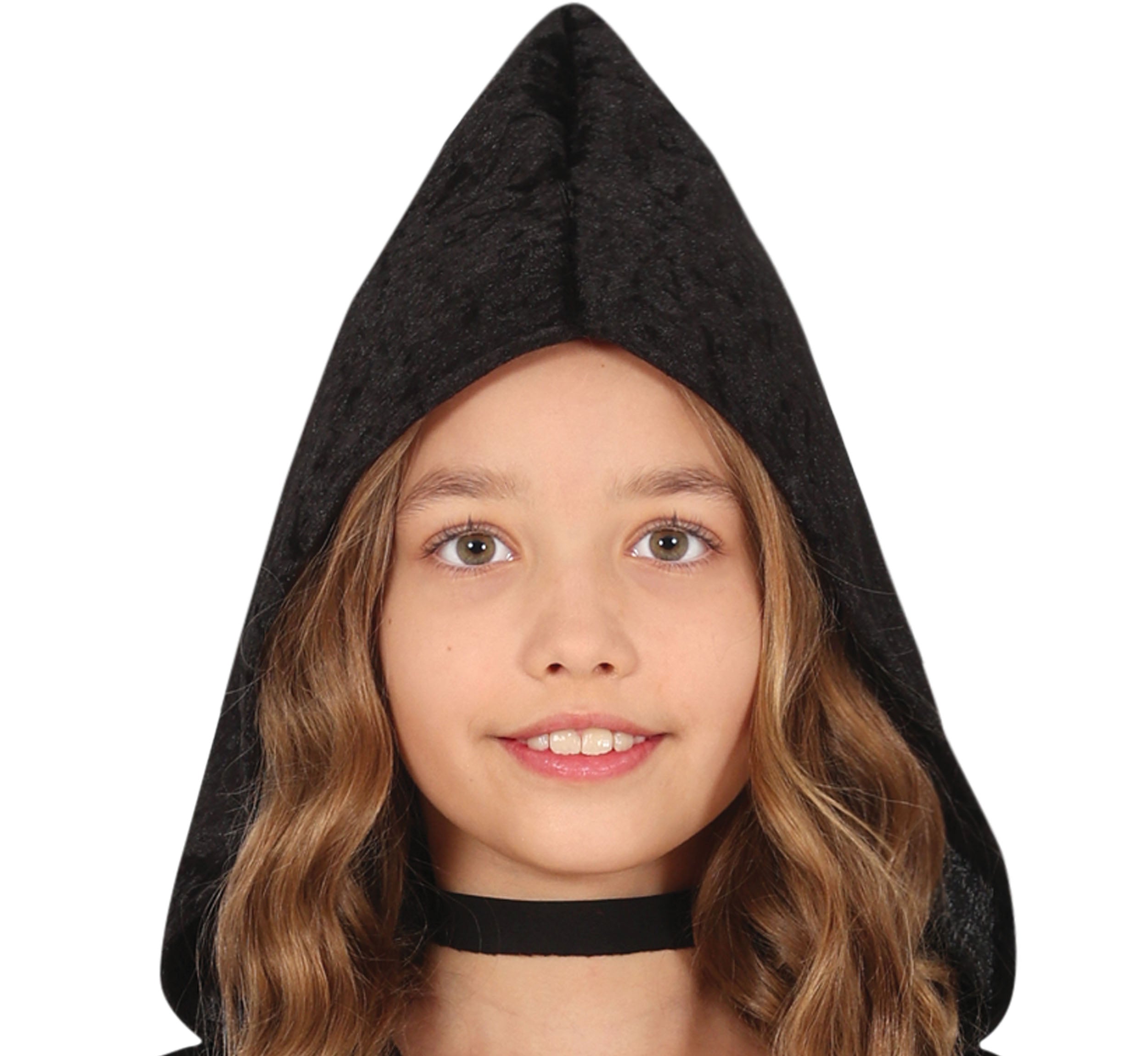 GP78354 – Mittelalter Prinzessin Kapuzenkleid – Größe: 110/116, 128/134, 140/146 – Farbe: Schwarz