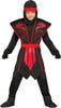 GP81251 – Ninja Krieger Kostüm Schwarz Rot – Größe: 98/104 – Farbe: Schwarz