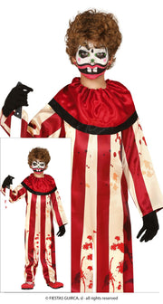 Horror Clown Kostüm für Jungen gestreift, Bild 1