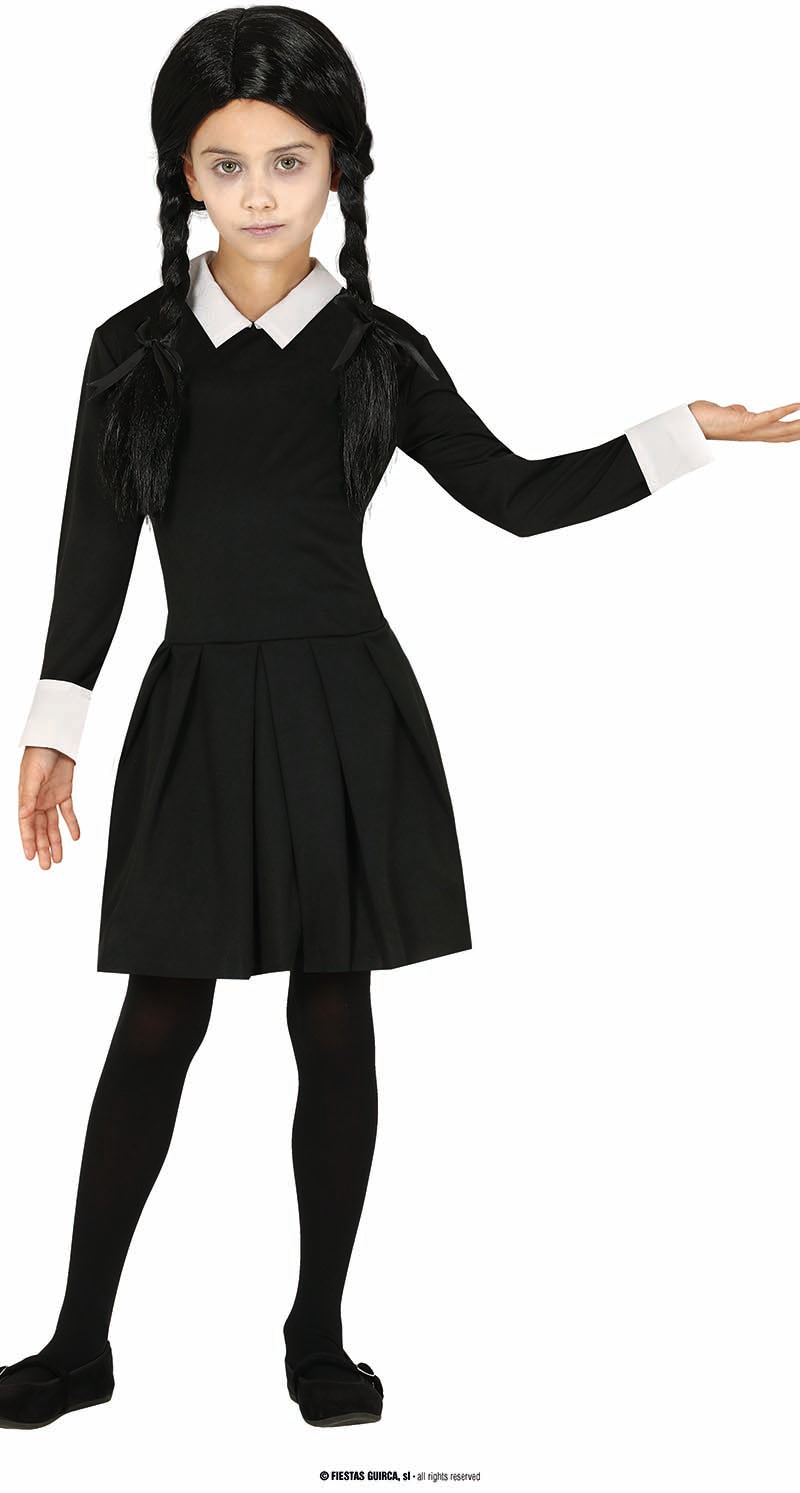 Gothic Kleid für Mädchen mit Kragen