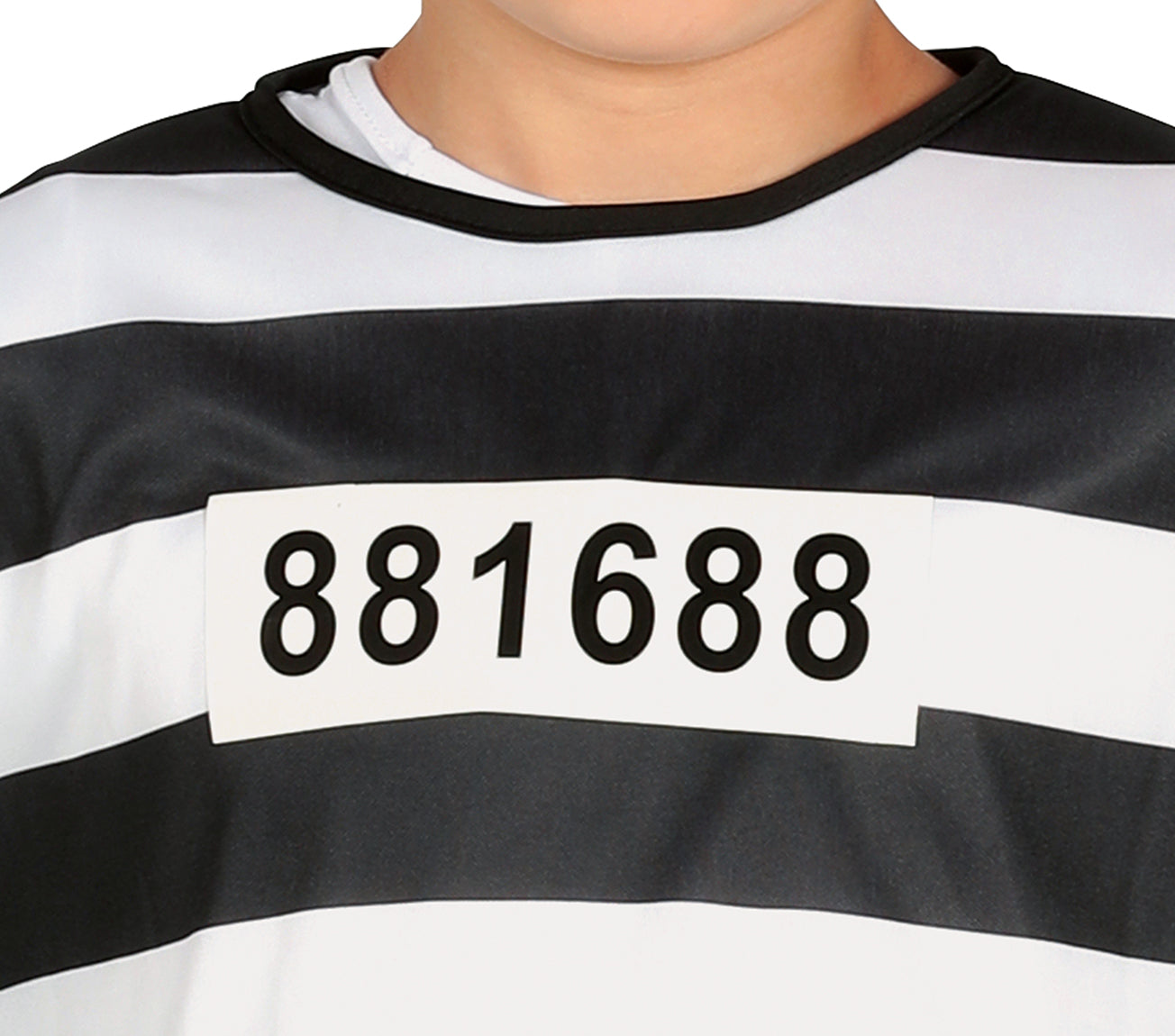 GP78401 – Dieb Outfit Schwarz Weiss Gestreift – Größe: 110/116, 128/134, 140/146, 98/104 – Farbe: Schwarz