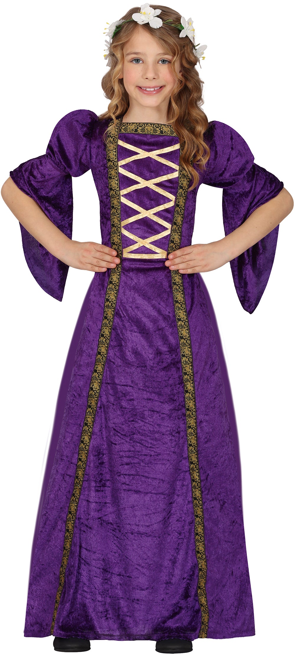 GP78415 – Prinzessin Mittelalter Kleid Purpur – Größe: 110/116, 128/134, 140/146 – Farbe: Lila