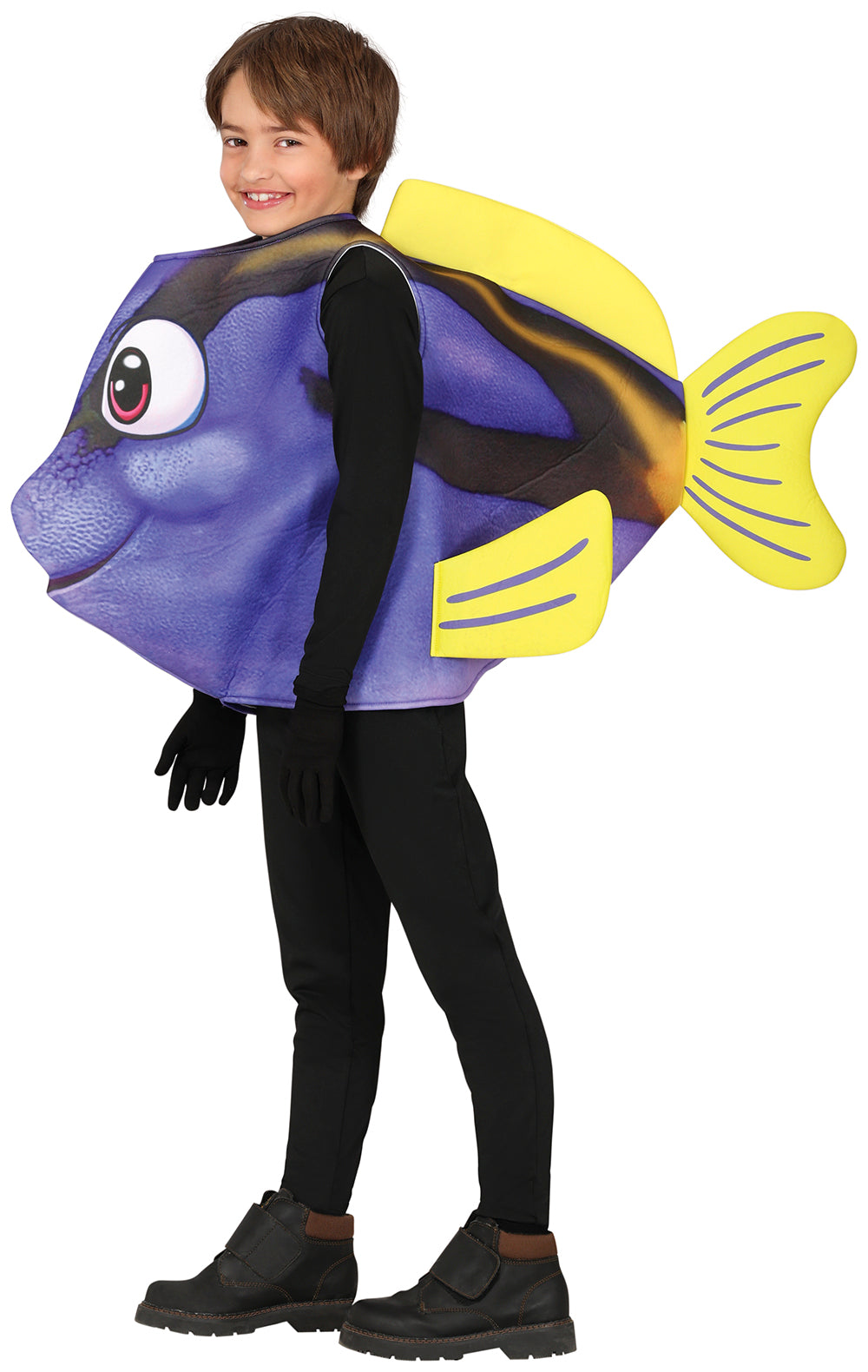 GP78438 – Meerestiere Kostüm Fisch Abenteuer Blau Gelb – Größe: 98/104, 110/116, 128/134 – Farbe: Blau