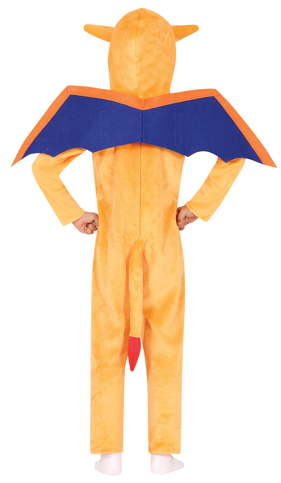 GP78460 – Feuerdrache Kostüm Flügel Kapuze – Größe: 110/116, 128/134, 140/146 – Farbe: Orange, Ansicht 2