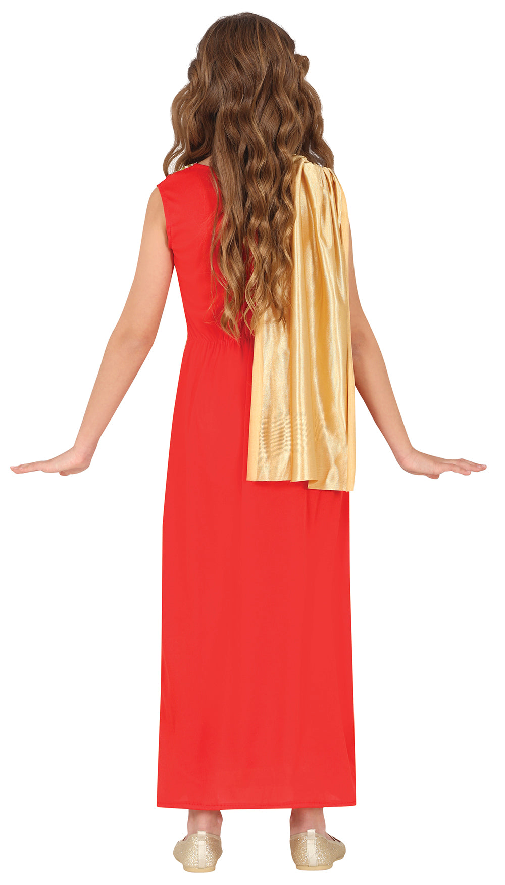GP78485 – Roemische Goettin Toga Tunika Fasching – Größe: 110/116, 128/134, 140/146 – Farbe: Rot