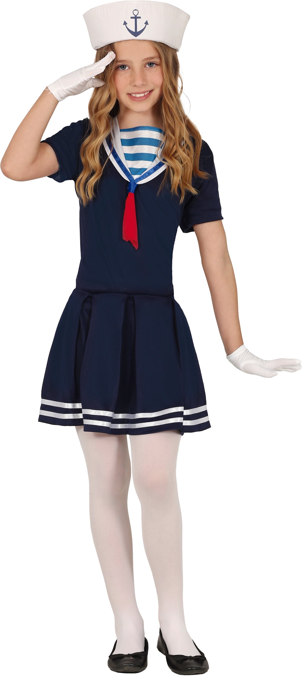 GP78520 – Matrosin Karneval Outfit Marine Retro – Größe: 110/116, 128/134, 140/146 – Farbe: Blau