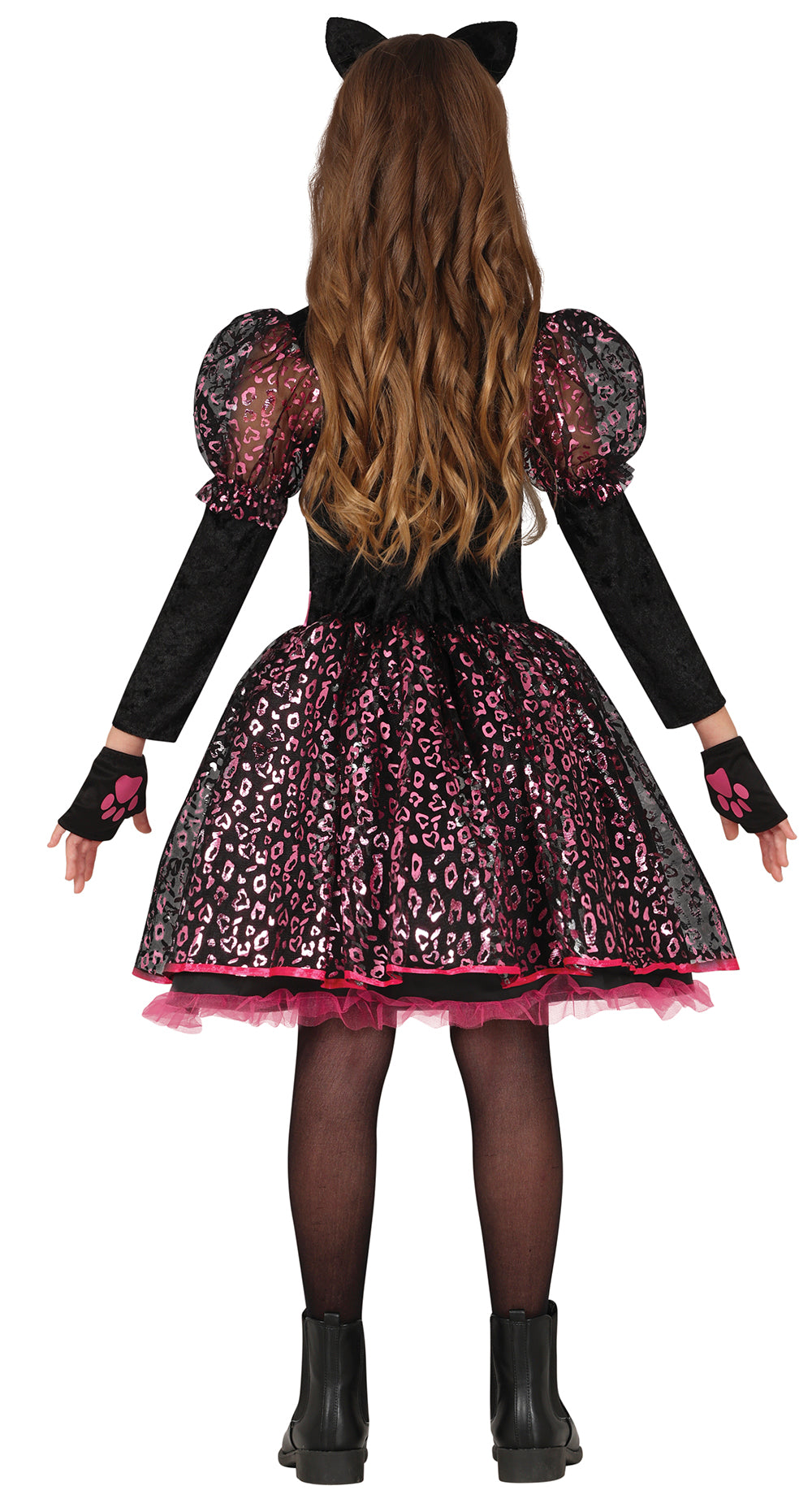 GP78524 – Katze Pink Ohr Stirnband Kleid – Größe: 110/116, 128/134, 140/146 – Farbe: Schwarz