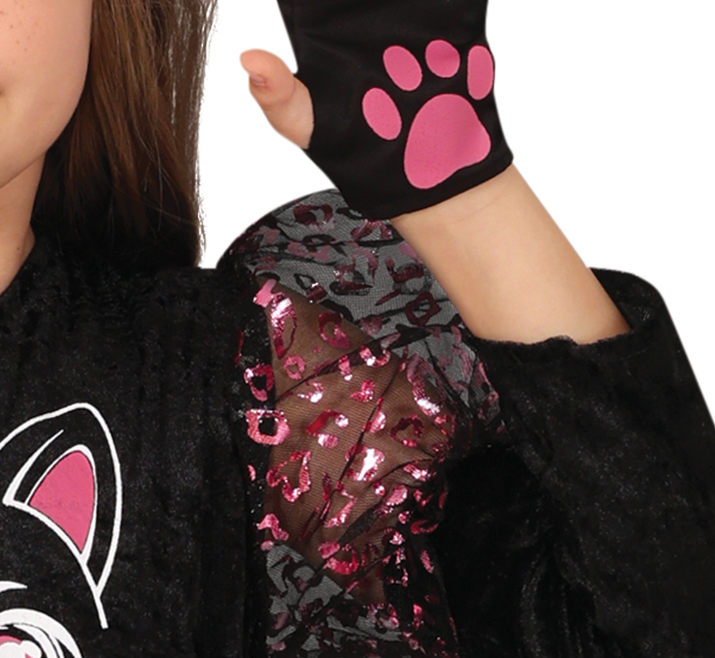 GP78524 – Katze Pink Ohr Stirnband Kleid – Größe: 110/116, 128/134, 140/146 – Farbe: Schwarz