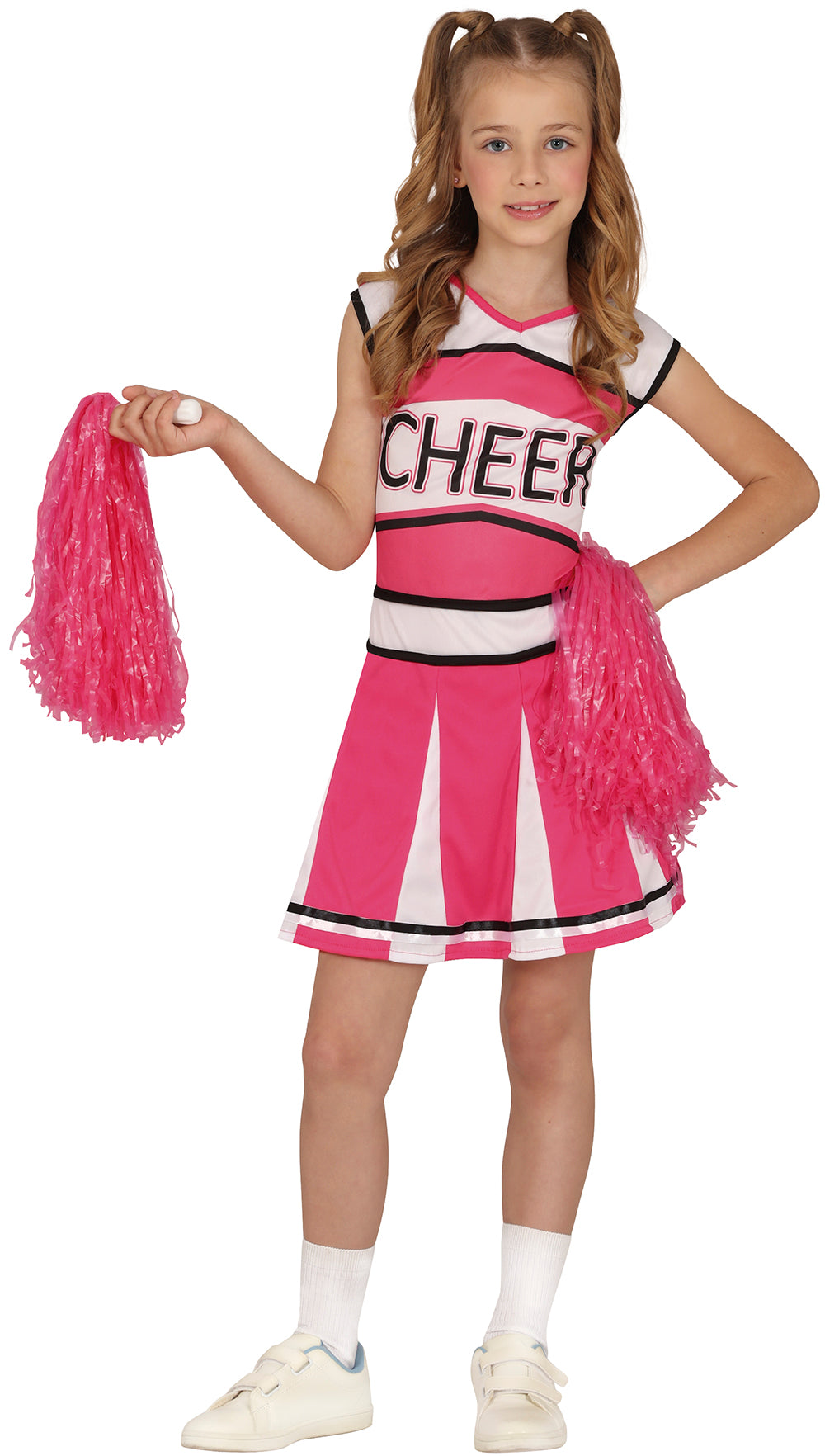 GP78547 – Sportliche Cheerleader Karneval Verkleidung – Größe: 98/104, 110/116, 128/134, 140/146 – Farbe: Pink