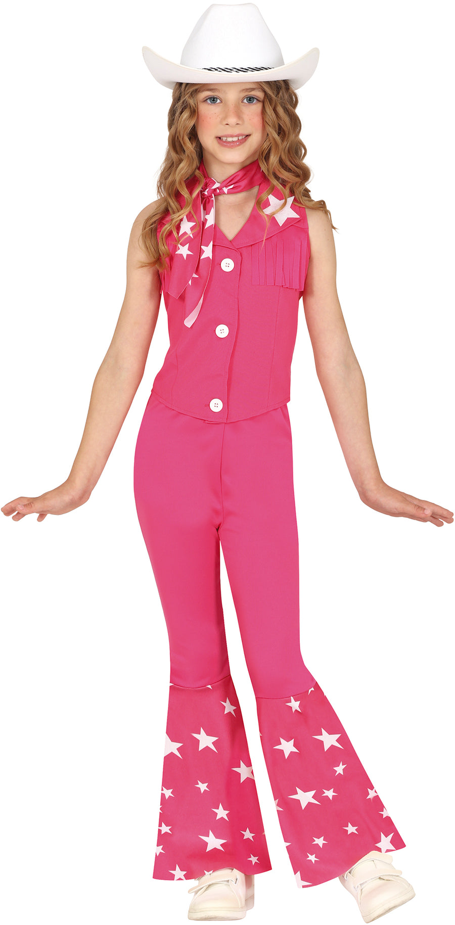 Cowgirl Kostüm für Mädchen pink mit Weste