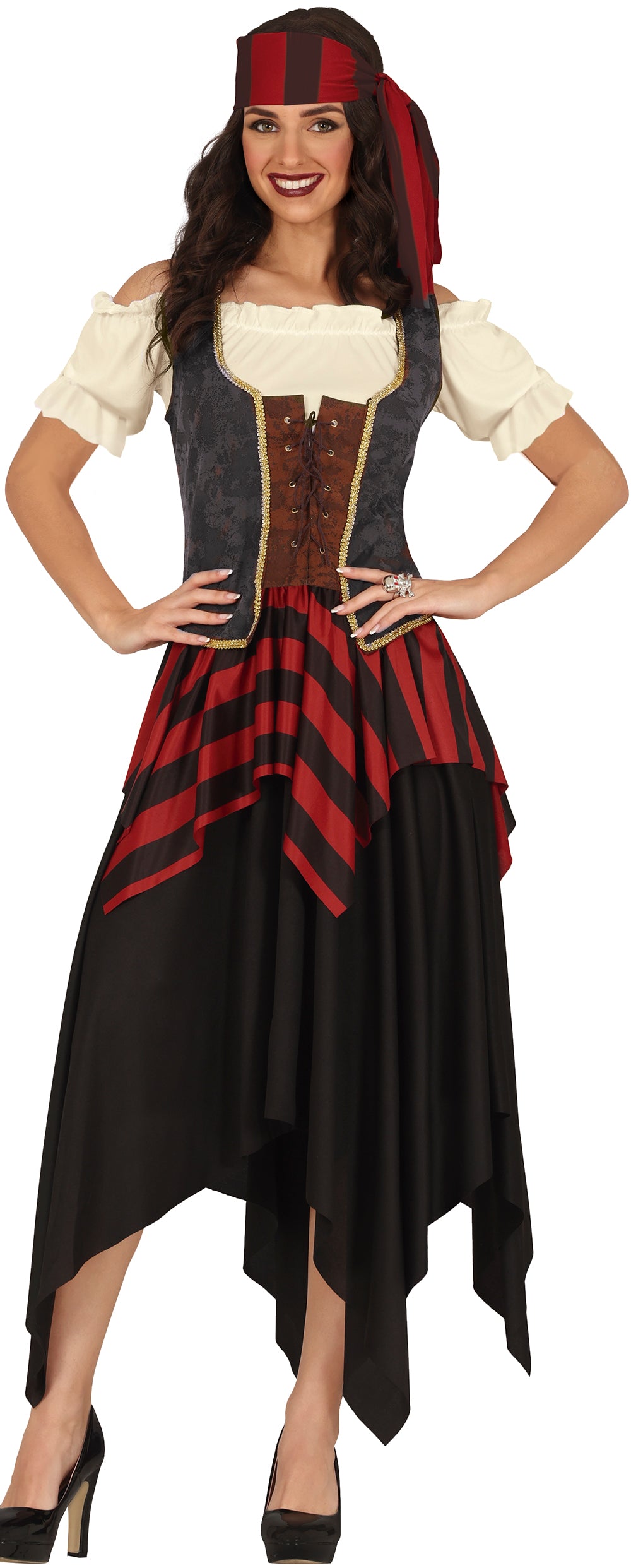 GP78607 – Pirat Abenteueroutfit Fasching Kostüm – Größe: 36 - 38 (S), 38 - 40 (M), 42 - 44 (L)