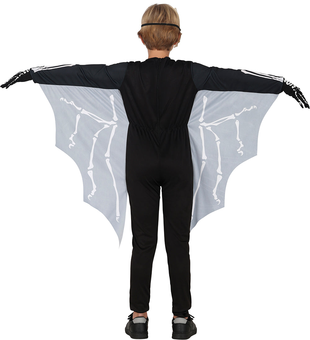 GP78614 – Skelett Fledermaus Flügel Kostüm Halloween – Größe: 110/116, 128/134 – Farbe: Schwarz