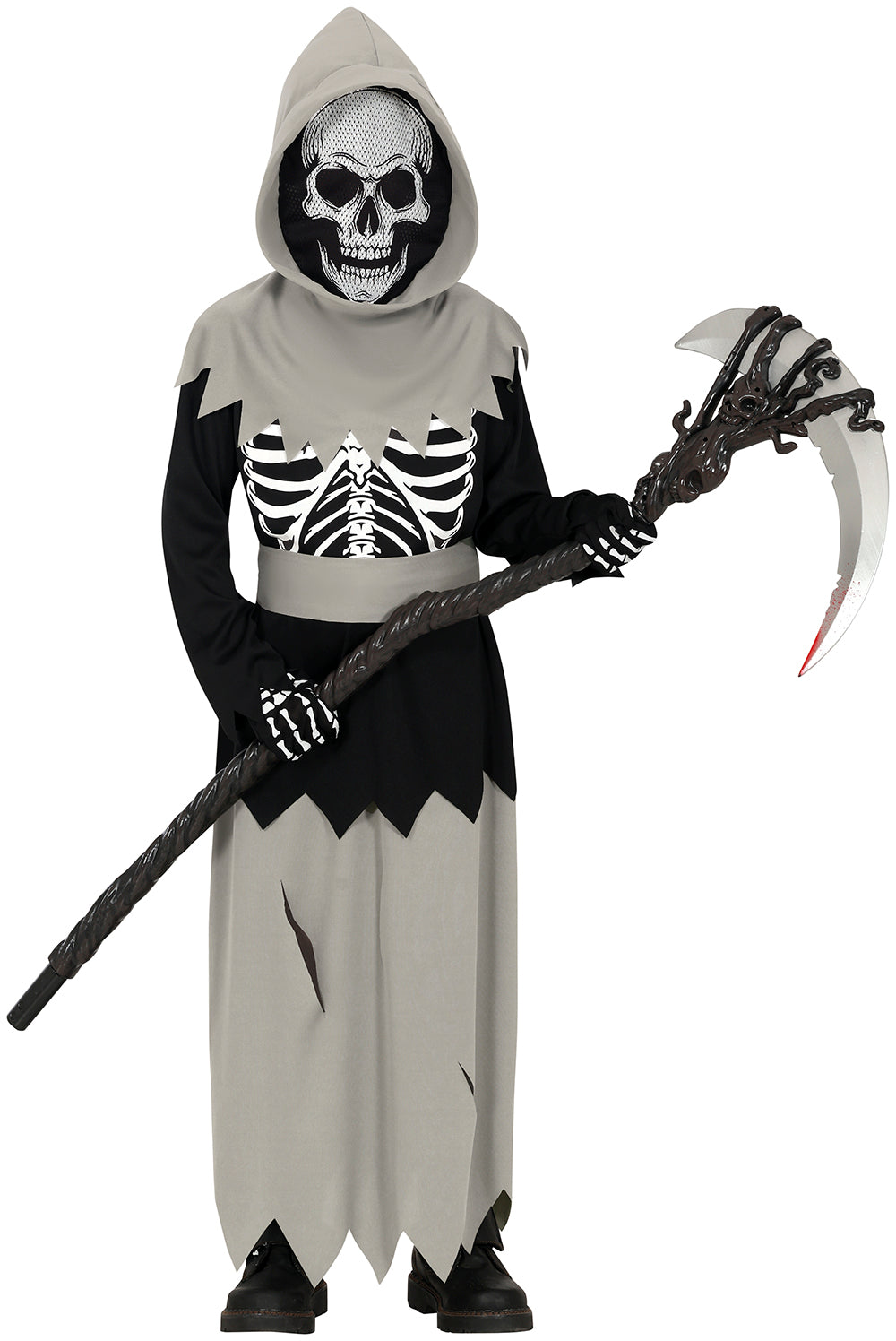 GP78643 – Skelett Grusel Gewand Halloween – Größe: 140/146 – Farbe: Schwarz / GrÜn
