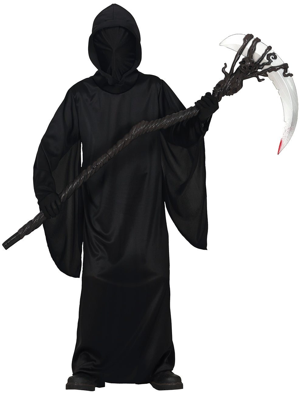 GP78646 – Gespenst Kinderkostüm Halloween Kapuzen-Umhang – Größe: 128/134, 140/146 – Farbe: Schwarz