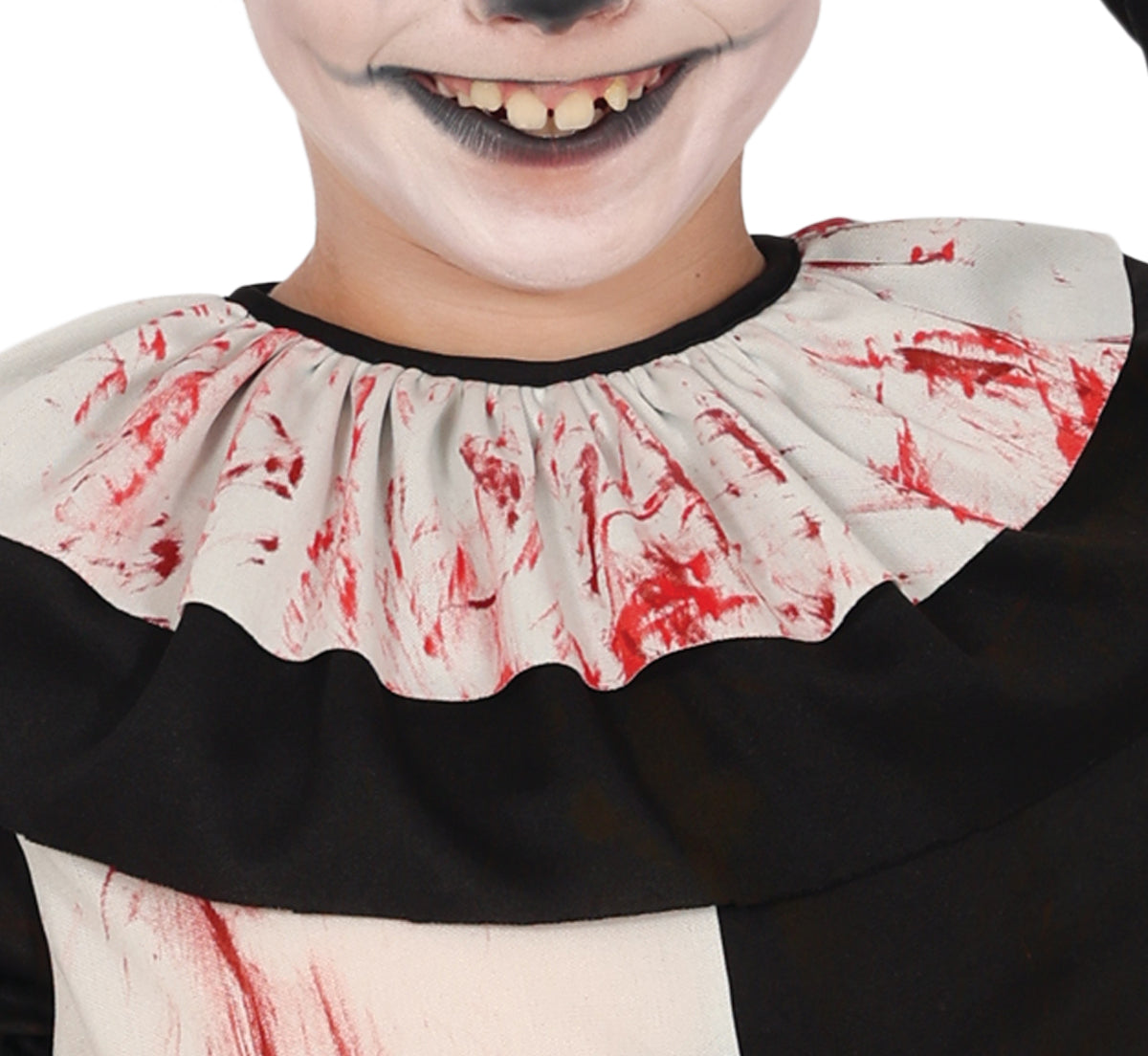 GP78652 – Clown Gruselspaß Halloweenkostüm – Größe: 110/116, 140/146 – Farbe: Weiß / Schwarz