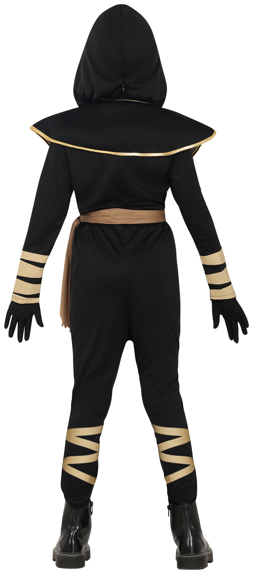 GP78658 – Ninja Schattenkrieger Halloween Kostüm – Größe: 128/134, 140/146 – Farbe: Schwarz