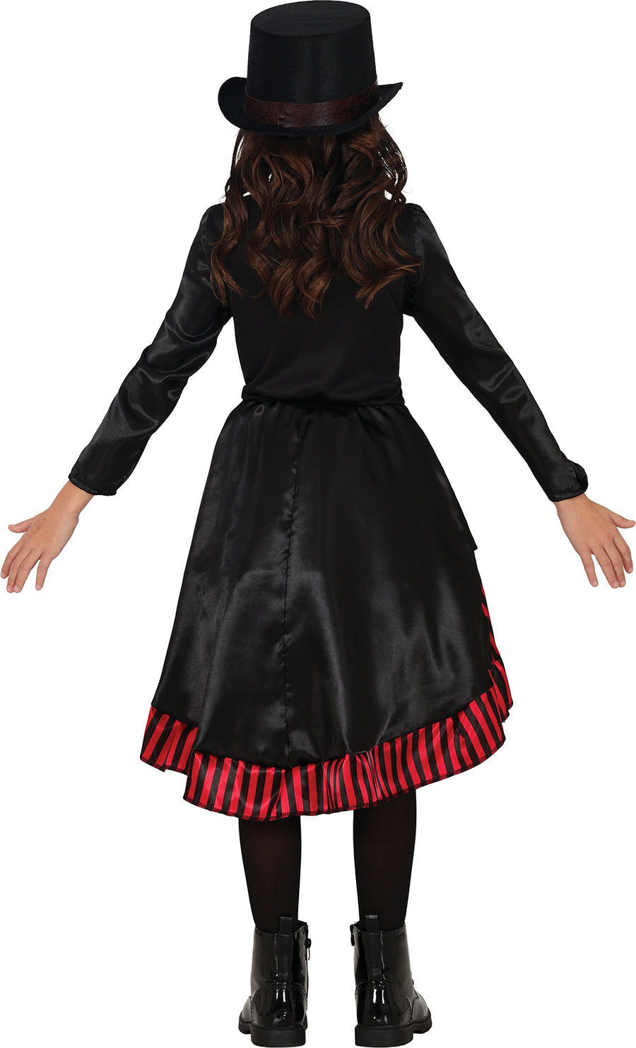 GP78661 – Steampunk Gothic Kinderkostüm Zauberwelt – Größe: 110/116, 128/134, 140/146 – Farbe: Schwarz / Rot, Ansicht 2