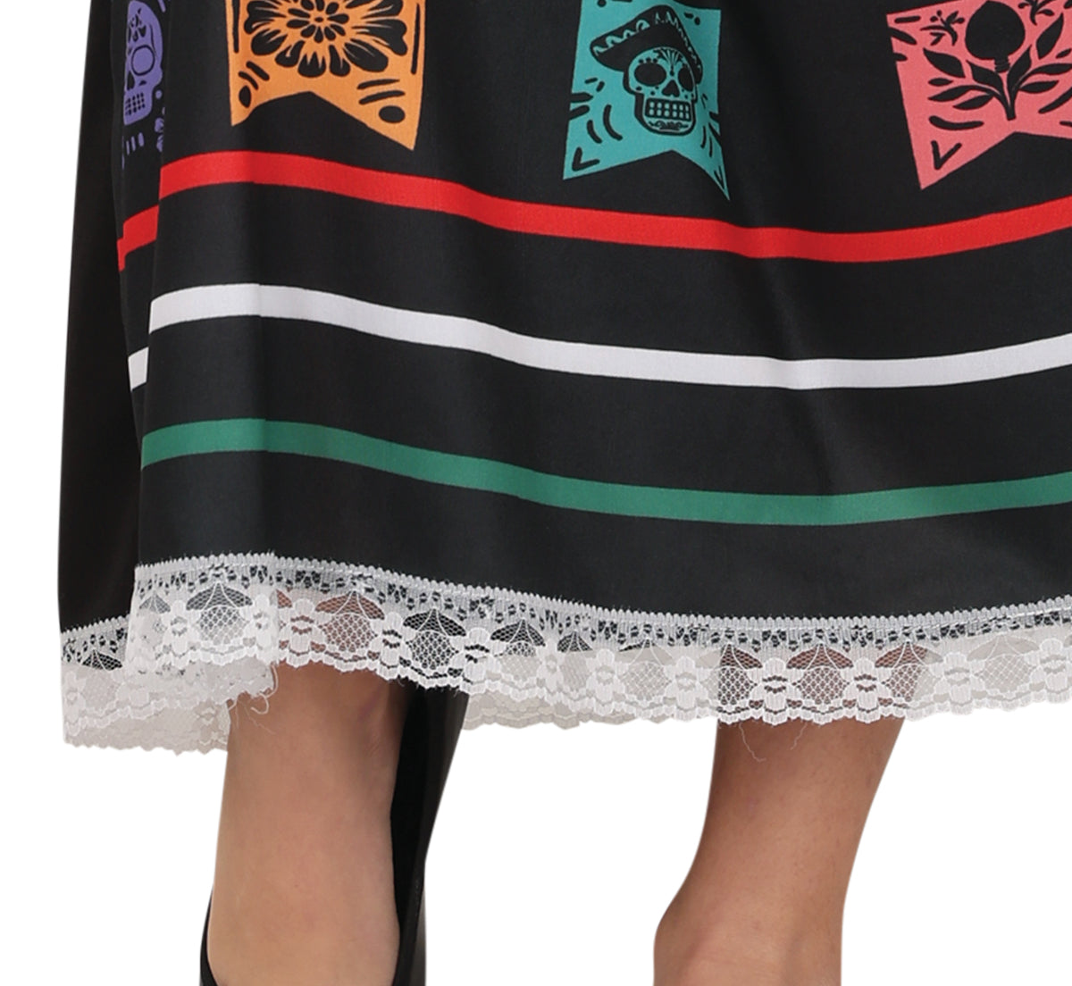 GP78670 – Tag Der Toten Catrina Kostüm – Größe: 110/116, 140/146 – Farbe: Weiß / Schwarz