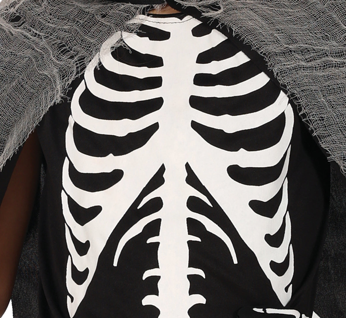 GP78673 – Skelettiger Sensenmann Geisterkostüm – Größe: 110/116, 128/134, 140/146 – Farbe: Schwarz / Grau