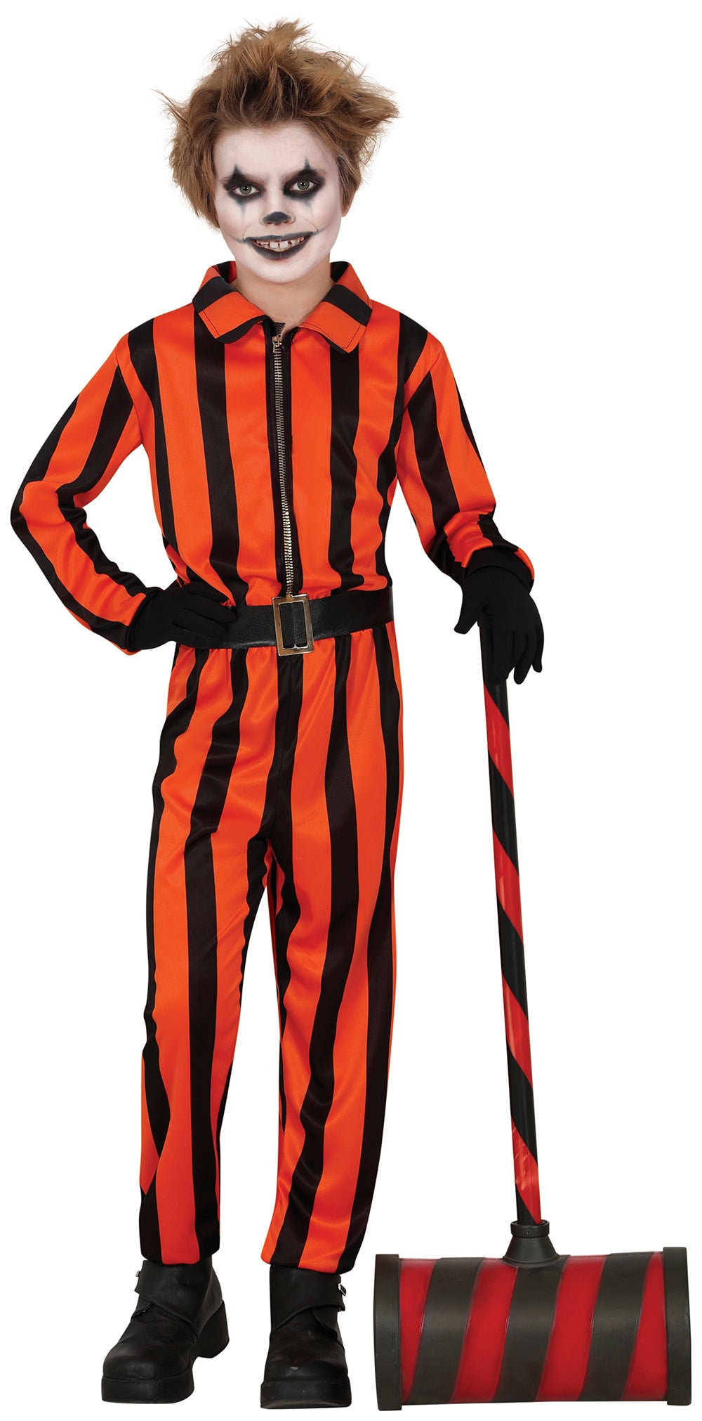GP78695 – Clown Halloween Spaßer Kostüm Kinder – Größe: 110/116, 140/146 – Farbe: Orange / Schwarz