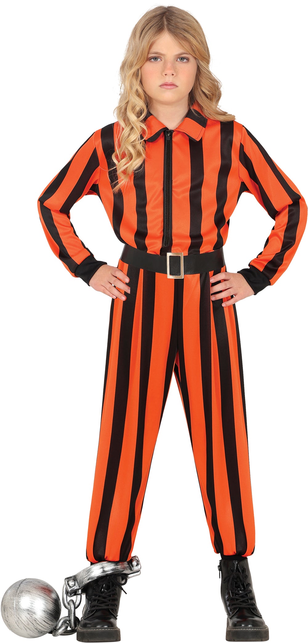 GP78695 – Clown Halloween Spaßer Kostüm Kinder – Größe: 110/116, 140/146 – Farbe: Orange / Schwarz