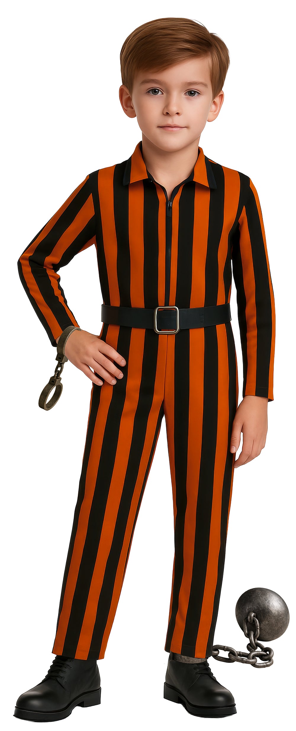 GP78695 – Clown Halloween Spaßer Kostüm Kinder – Größe: 110/116, 140/146 – Farbe: Orange / Schwarz