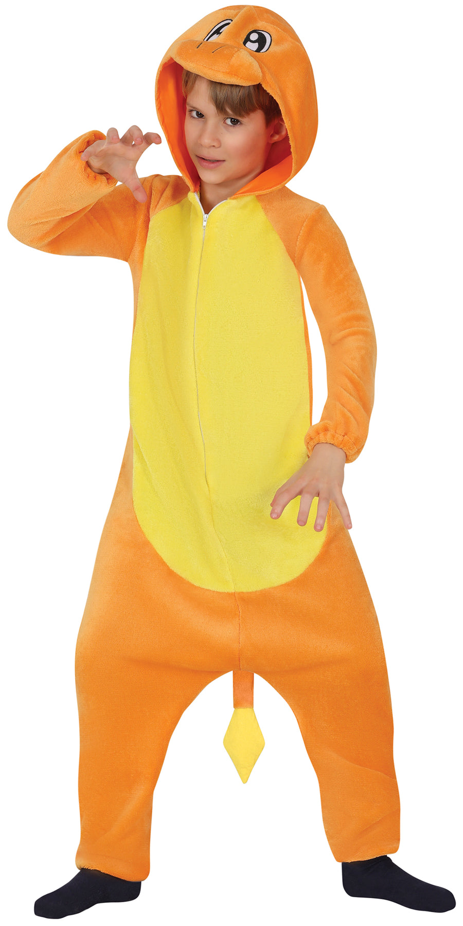 Drachen Kostüm für Jungen mit Schwanz orange
