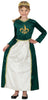 GP78751 – Prinzessin Mittelalter Kleid Karneval – Größe: 110/116, 128/134, 140/146 – Farbe: GrÜn / Weiß