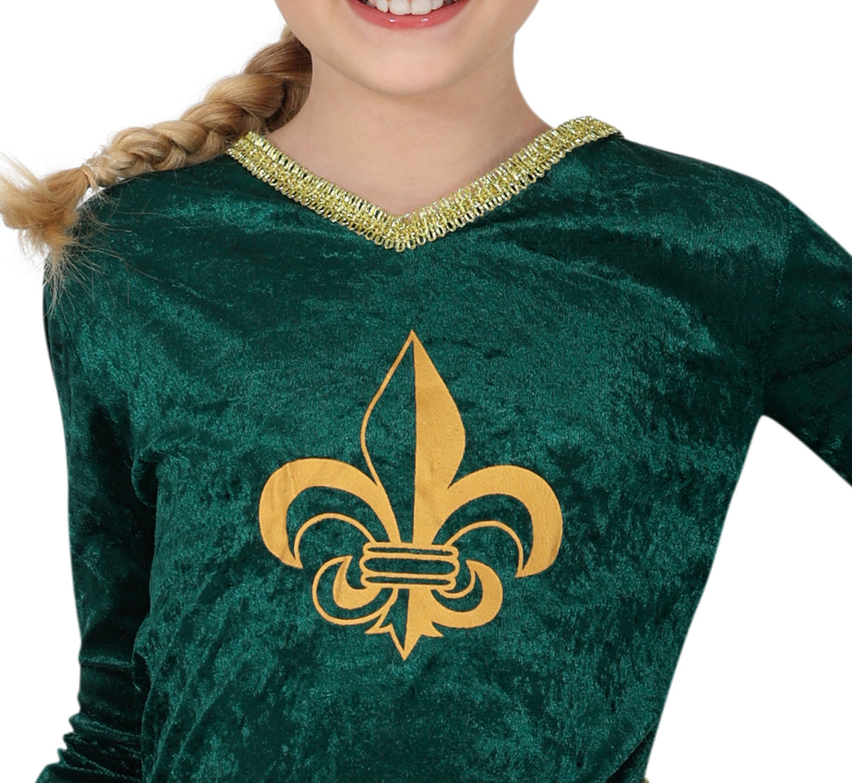 GP78751 – Prinzessin Mittelalter Kleid Karneval – Größe: 110/116, 128/134, 140/146 – Farbe: GrÜn / Weiß