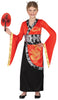GP78754 – Asiatische Drachenkrieger Outfit Robe – Größe: 110/116, 128/134, 140/146 – Farbe: Rot / Schwarz