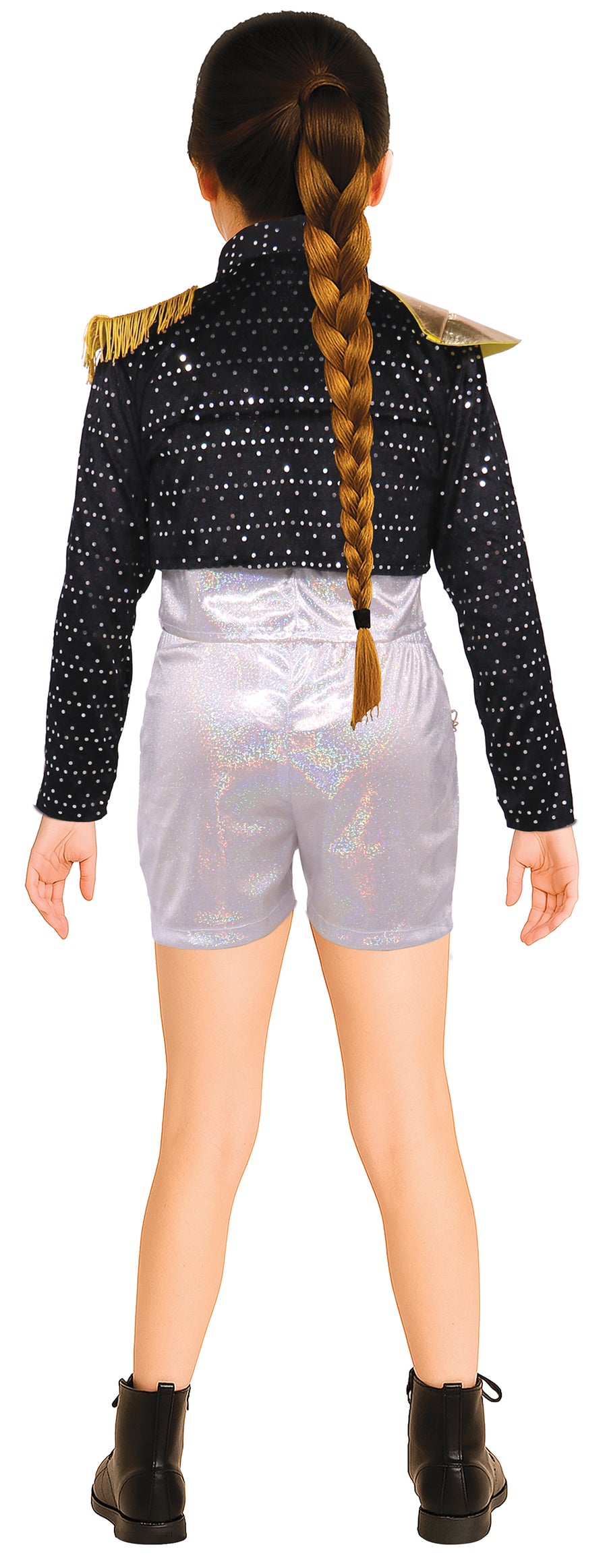 GP78785 – Kinder Popstar Silver Performance Kostüm – Größe: 110/116, 128/134, 140/146 – Farbe: Glitzer, Ansicht 2