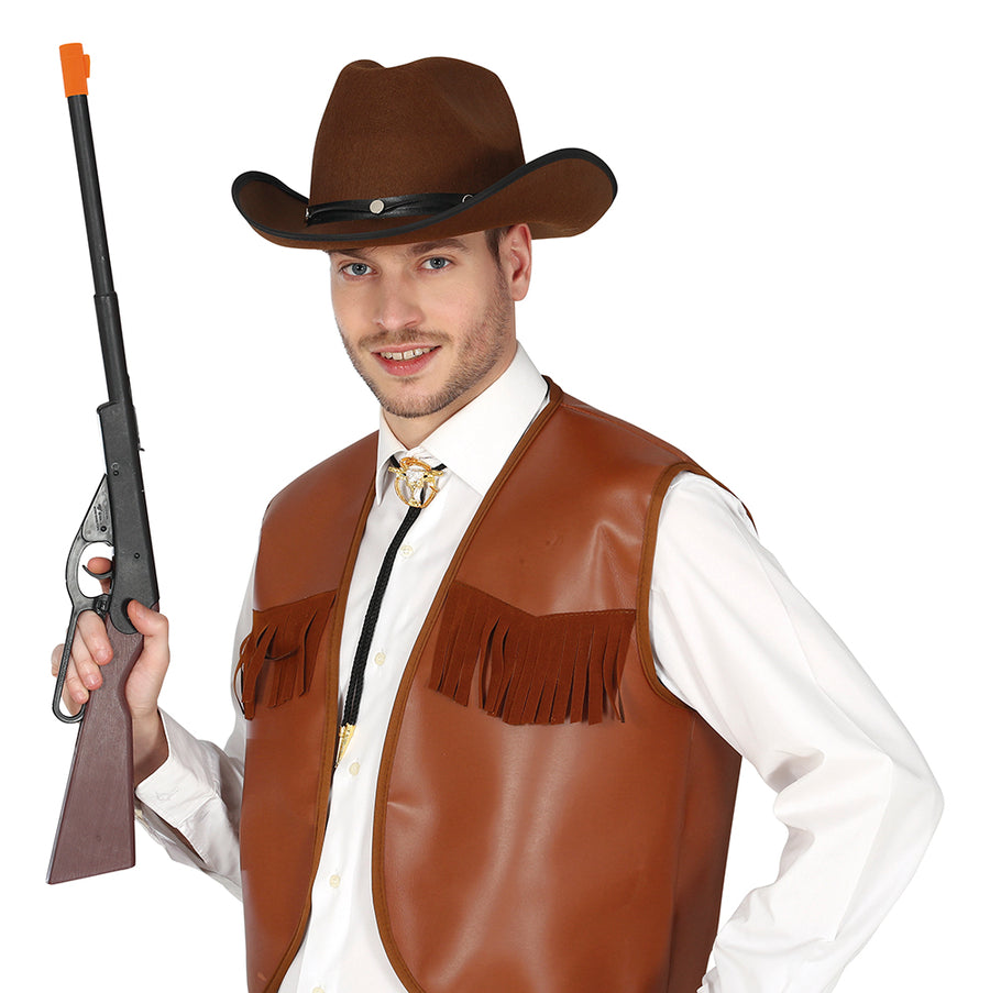 GP16987 – Cowboy Gewehr für Erwachsene 65 cm Attrappe – Farbe: Schwarz, Ansicht 2