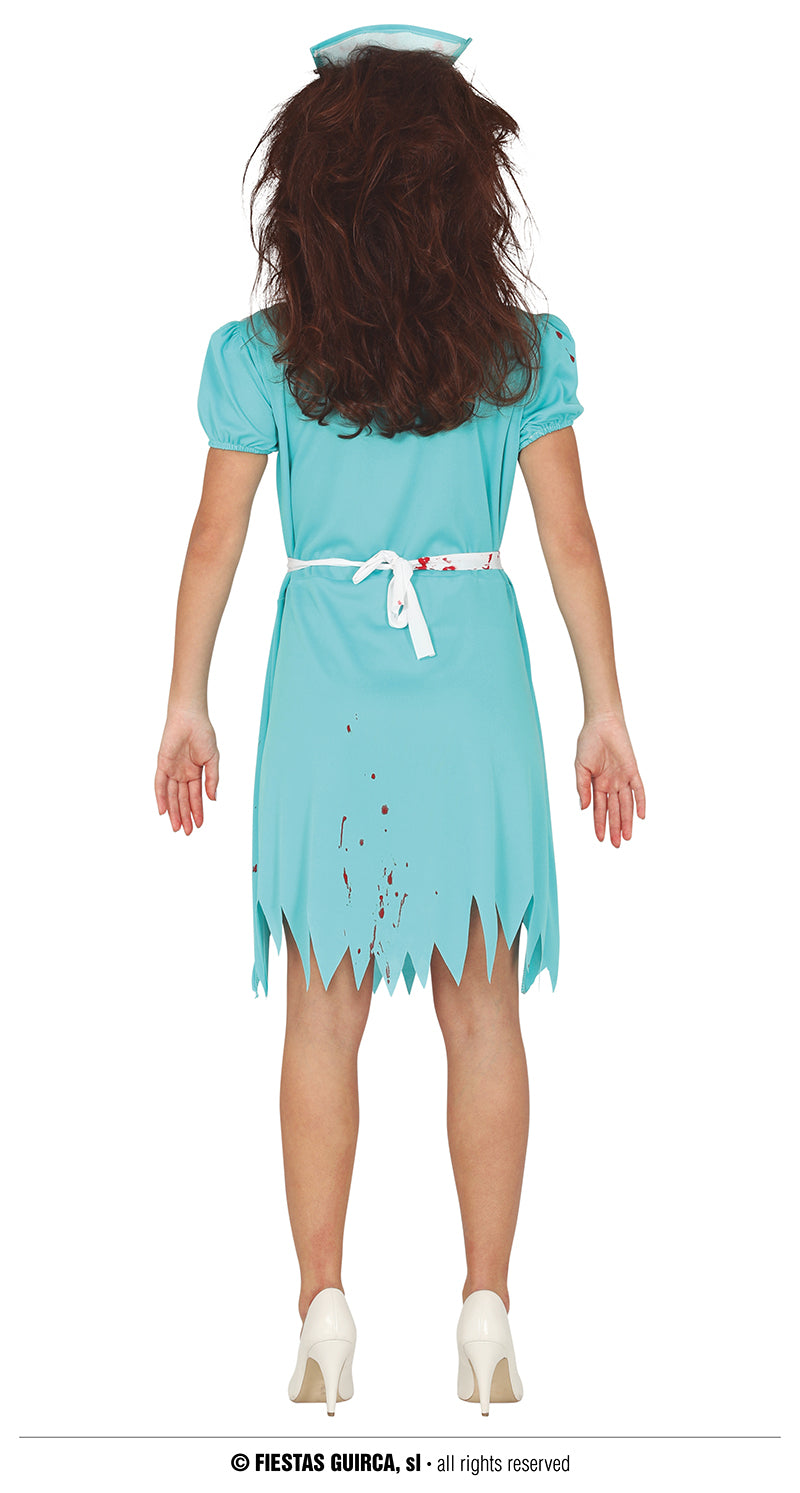 GP79003 – Zombie Arztkrankenschwester Halloween Kostüm – Größe: 38 - 40 (M) – Farbe: Blau, Ansicht 2