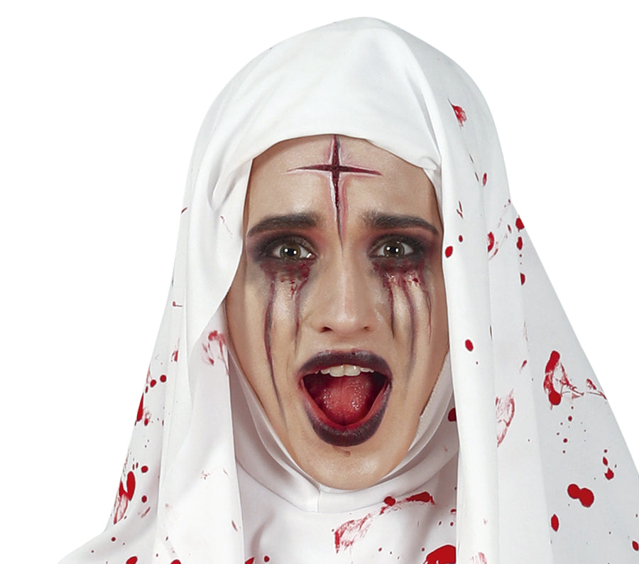 GP79005 – Halloween Nonne Kostüm Gruselig Horror – Größe: 38 - 40 (M) – Farbe: Weiß, Ansicht 2
