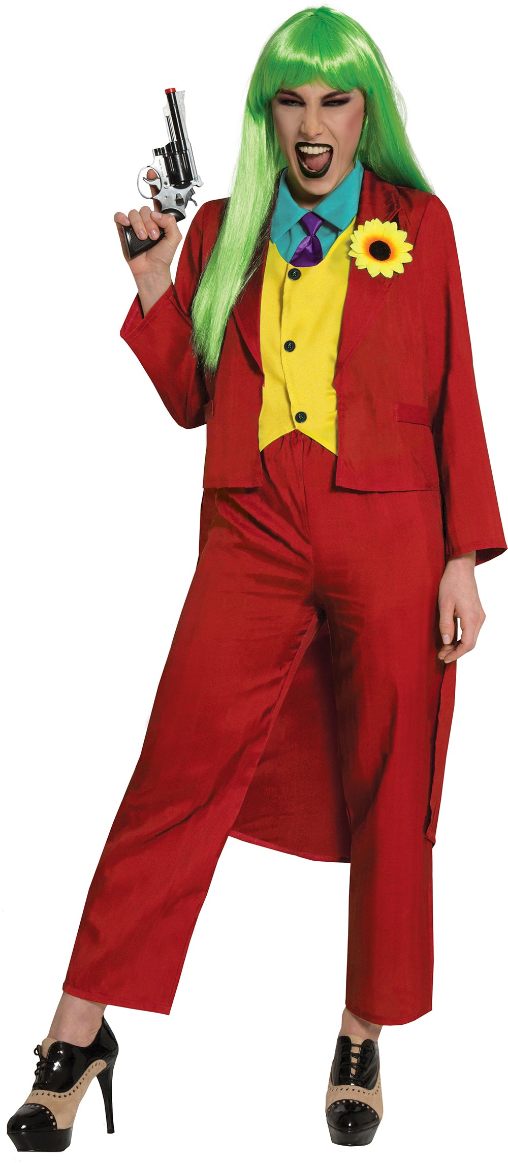 GP79010 – Clown Bösewicht Rot Anzug Fantasie – Größe: 36 - 38 (S) – Farbe: Rot
